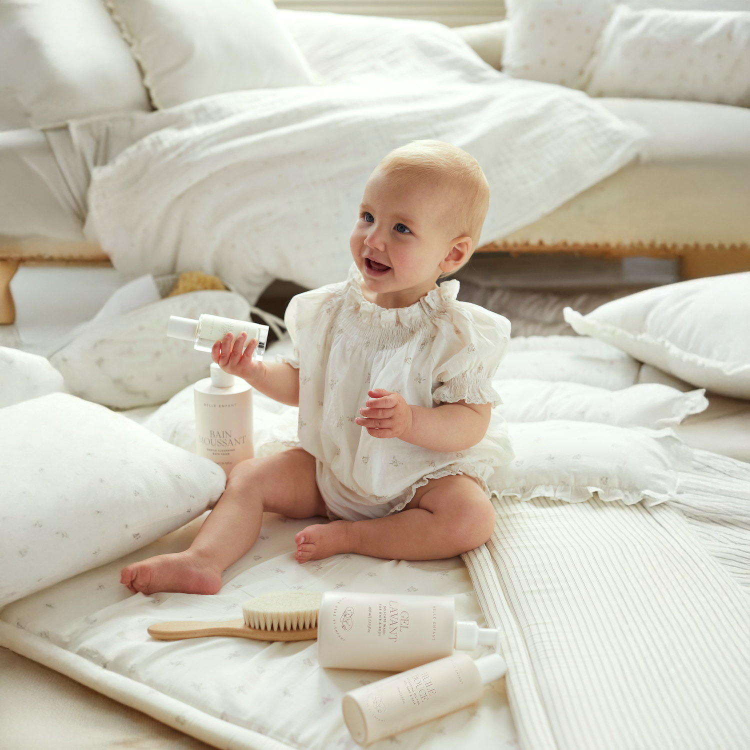 Belle Enfant Baby Cotton Romper and luxury bath time set