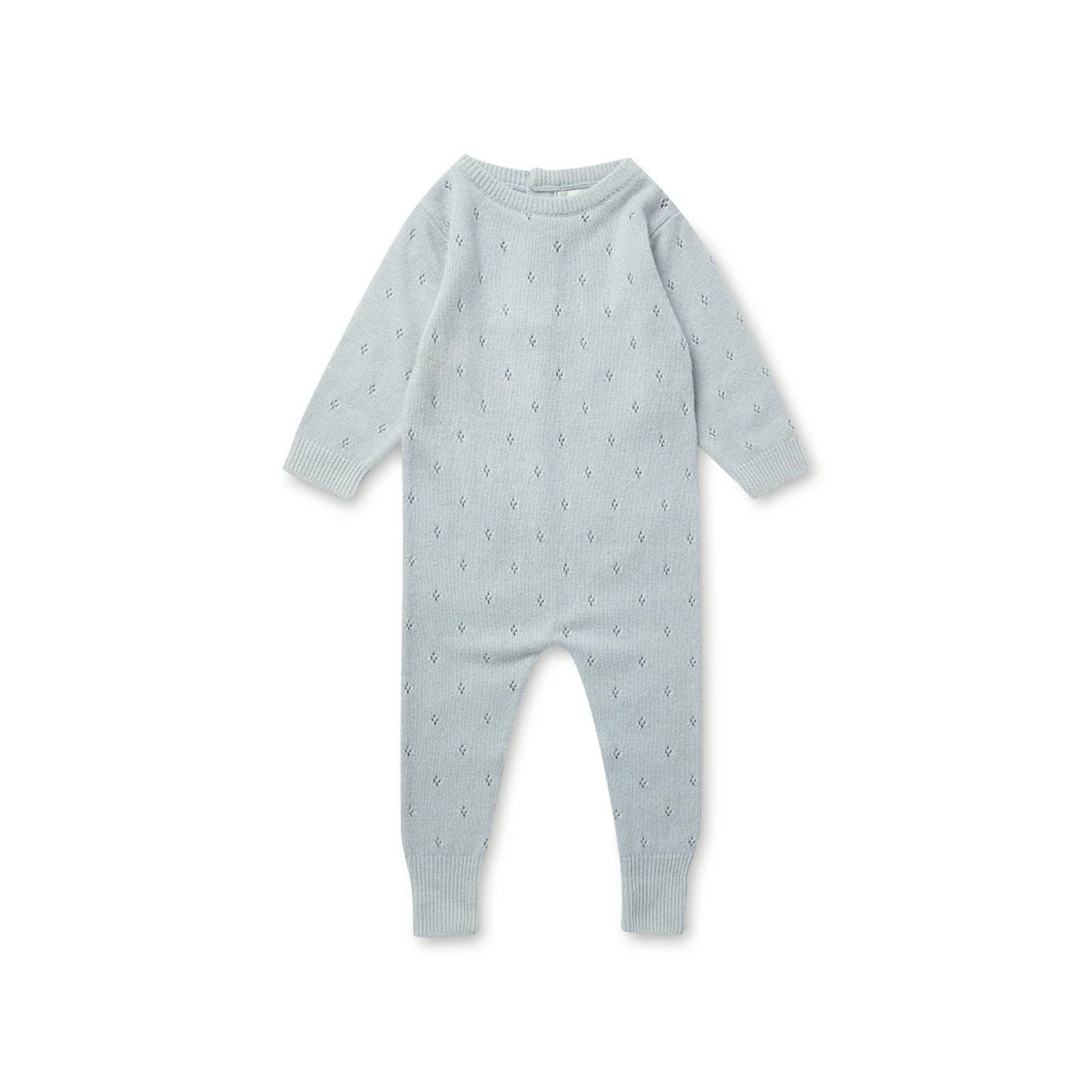 Pointelle Romper - Cloud Blue