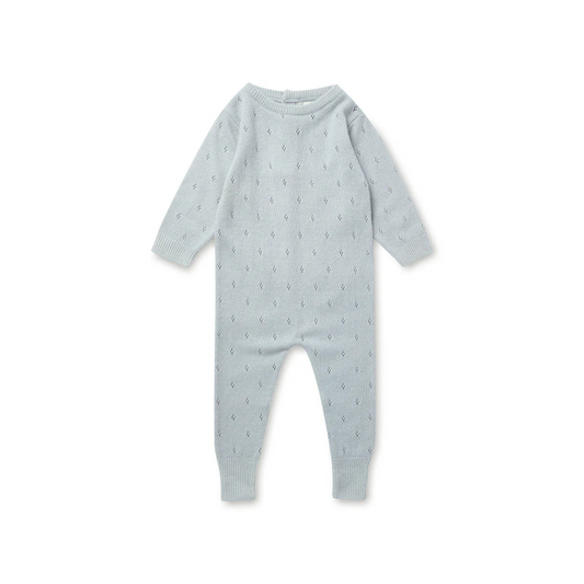 Pointelle Romper - Cloud Blue
