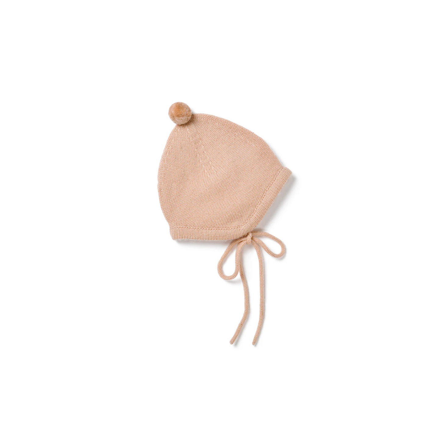 Bonnet with Mini Pompom - Peach
