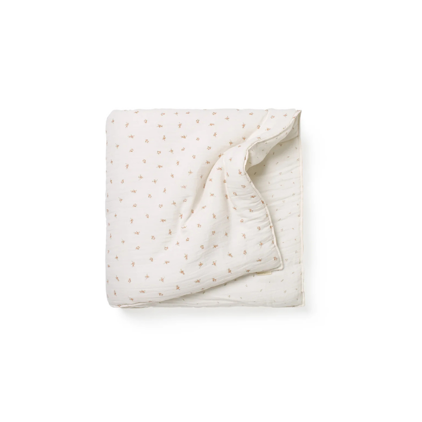 100% cotton muslin baby blanket in delicate pink rose print