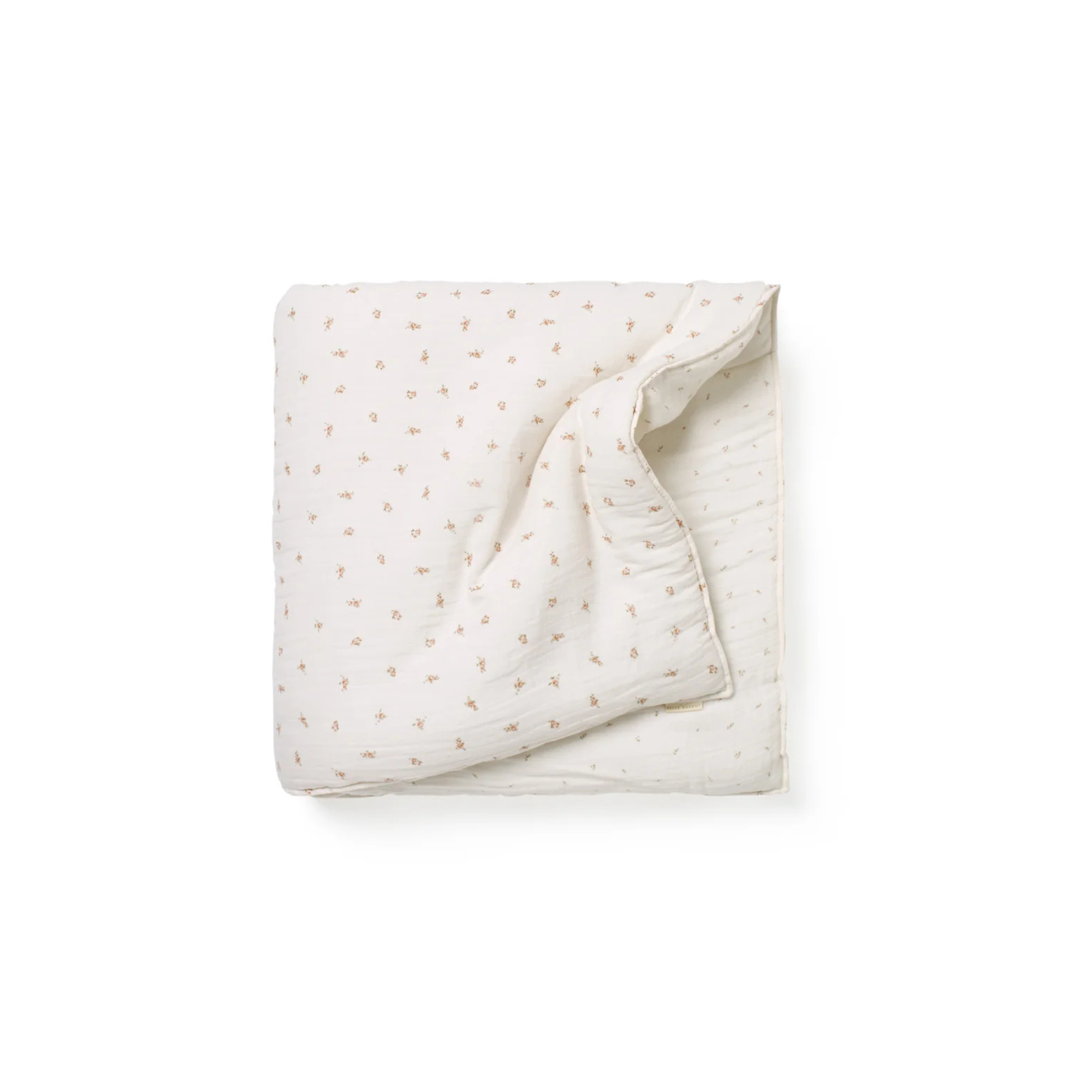 100% cotton muslin baby blanket in delicate pink rose print