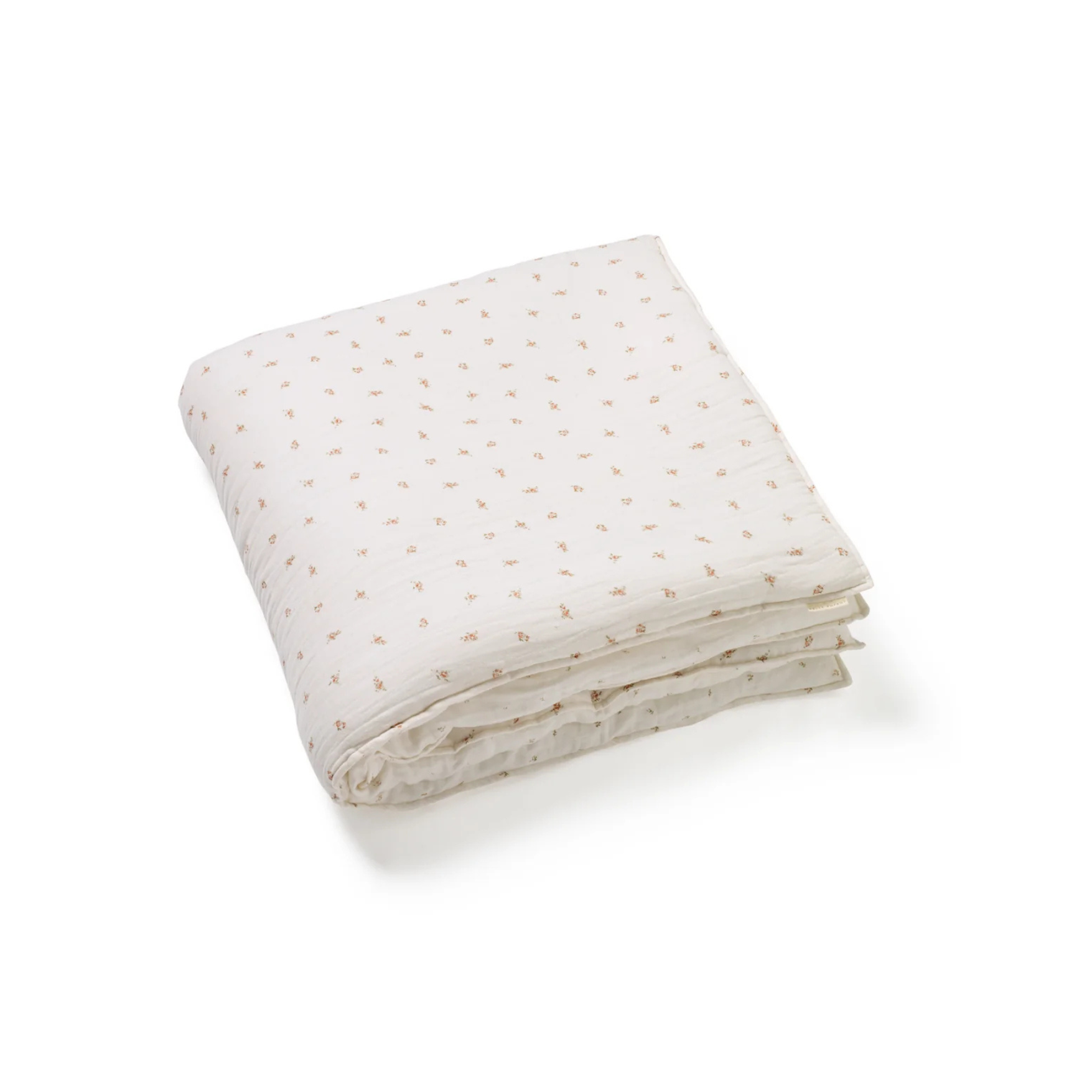 100% cotton muslin baby blanket in delicate pink rose print - 110cmx160cm