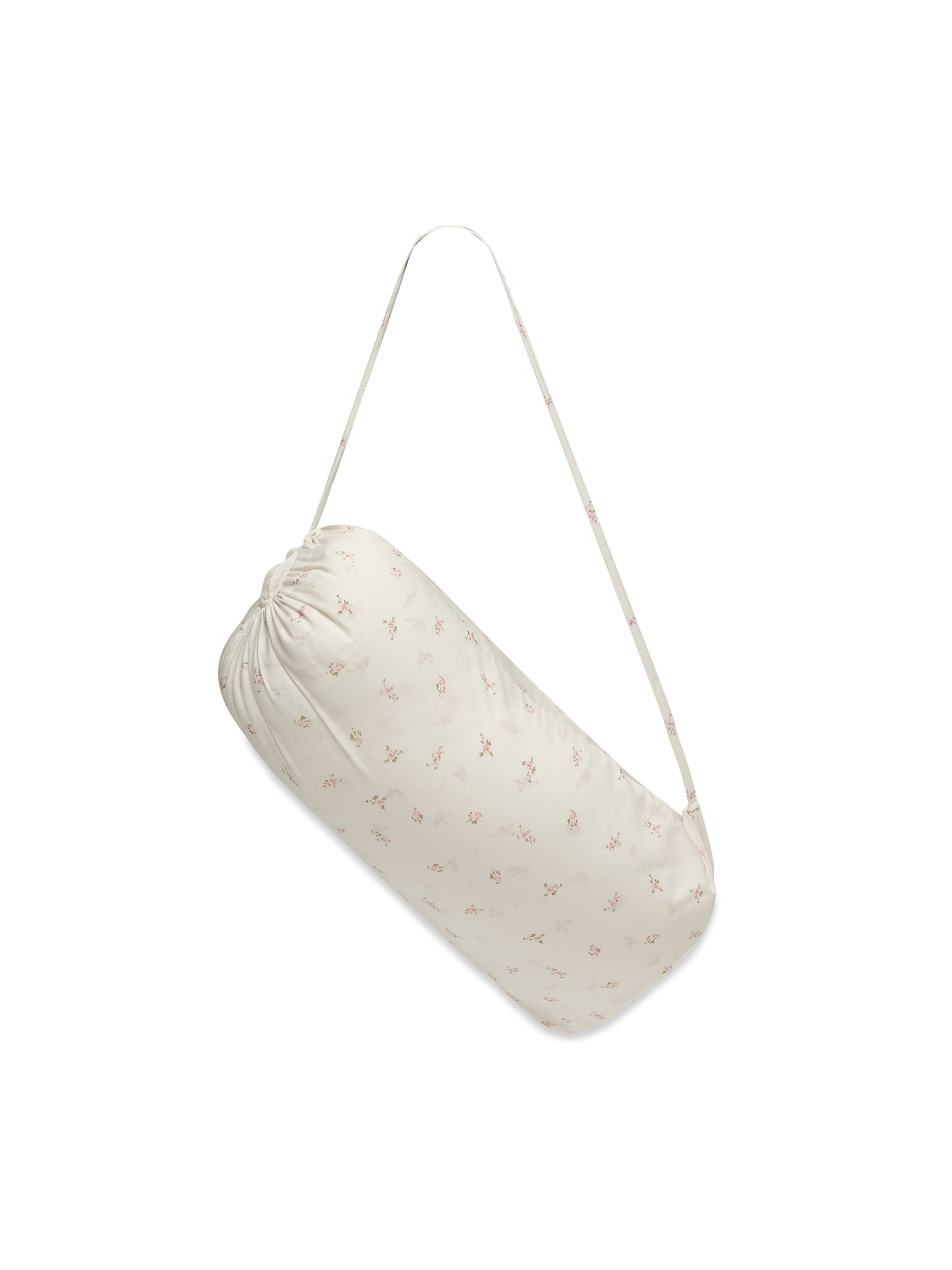 Printed drawstring bag for baby blanket storage