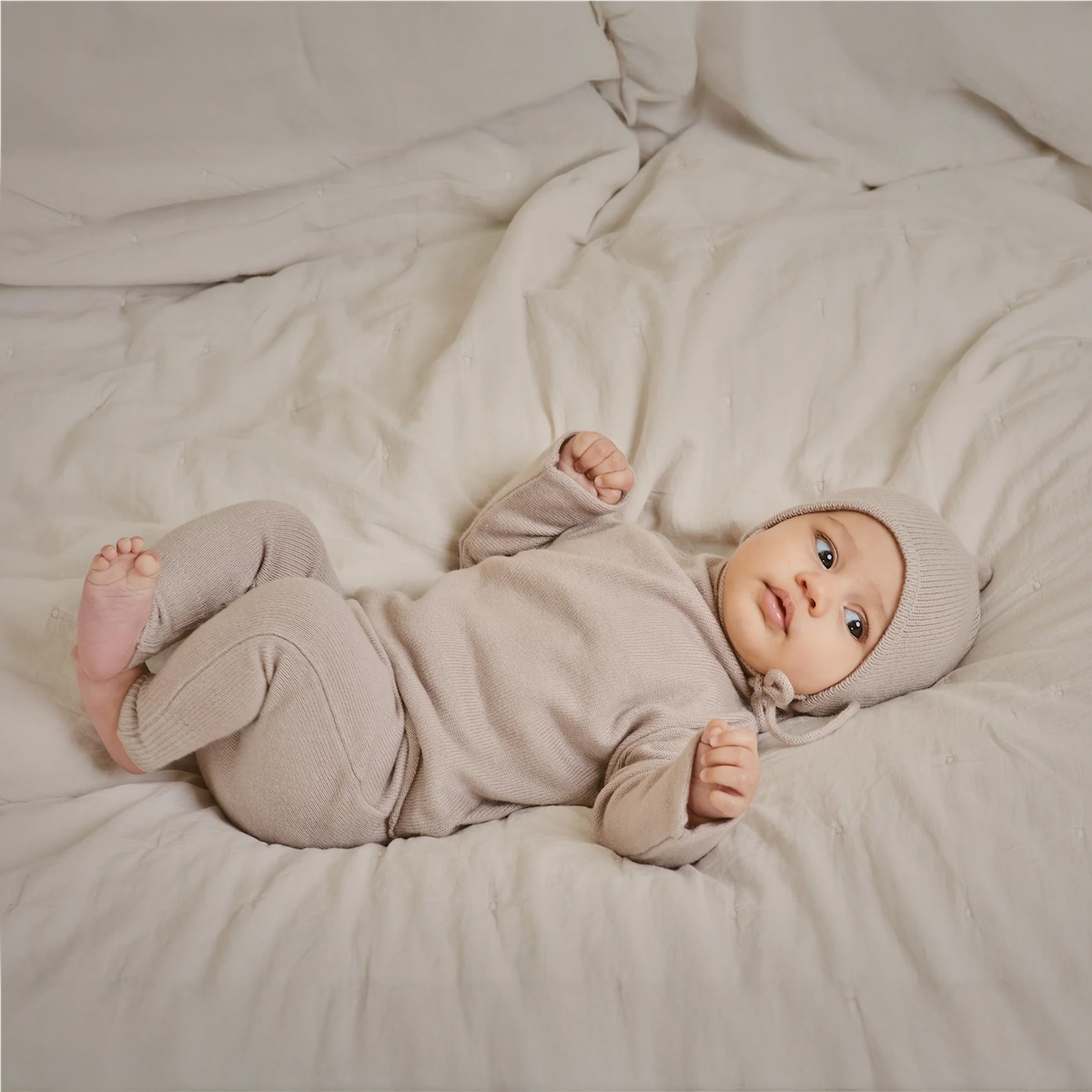 Funnel Sweater & Footless Leggings Set - Alabaster