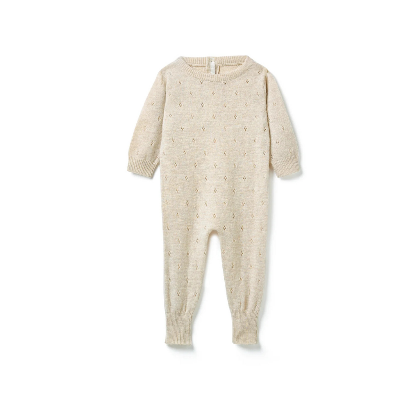 Pointelle Romper - Oatmeal Marl
