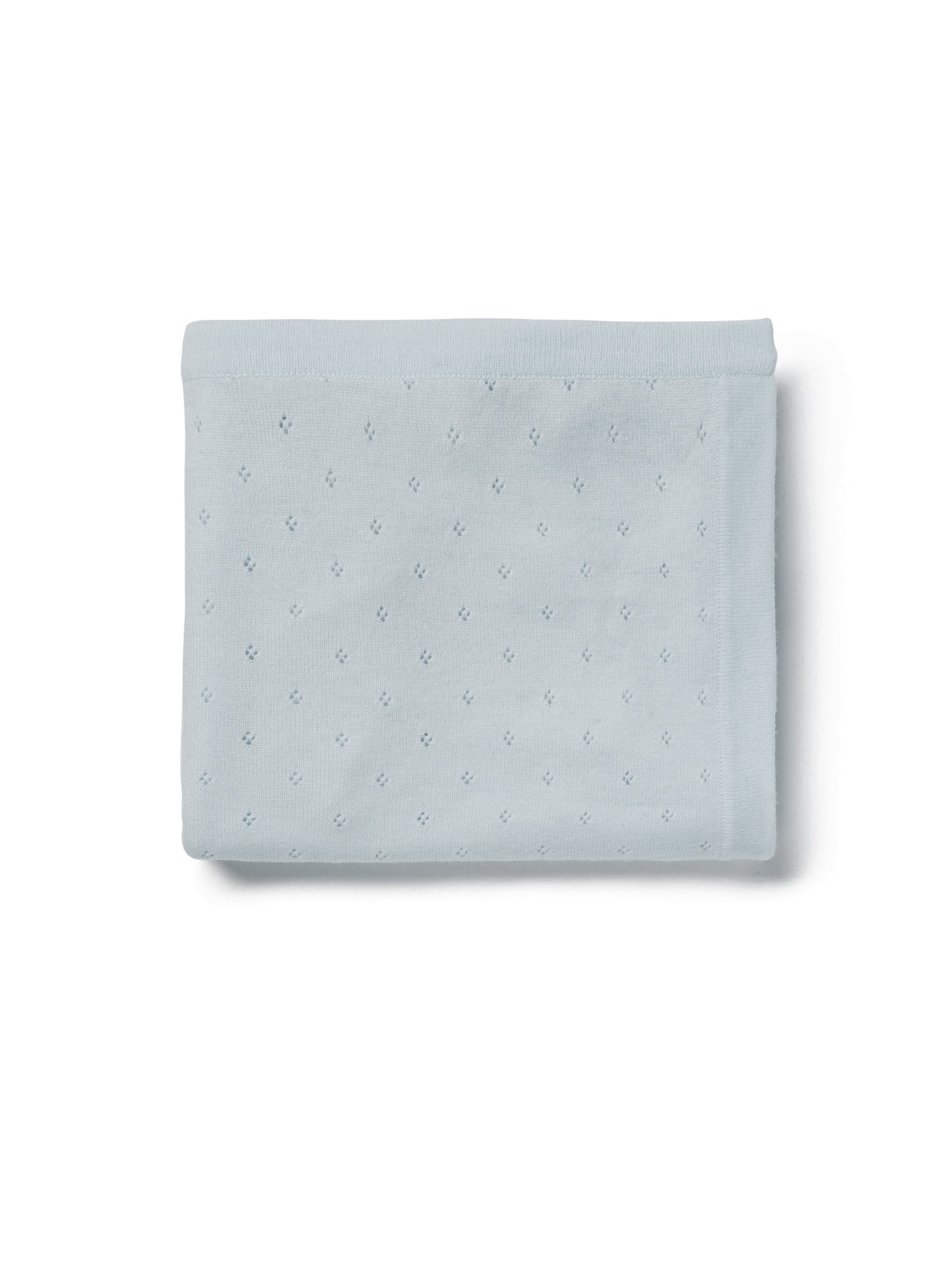 Pointelle Blanket - Cloud Blue