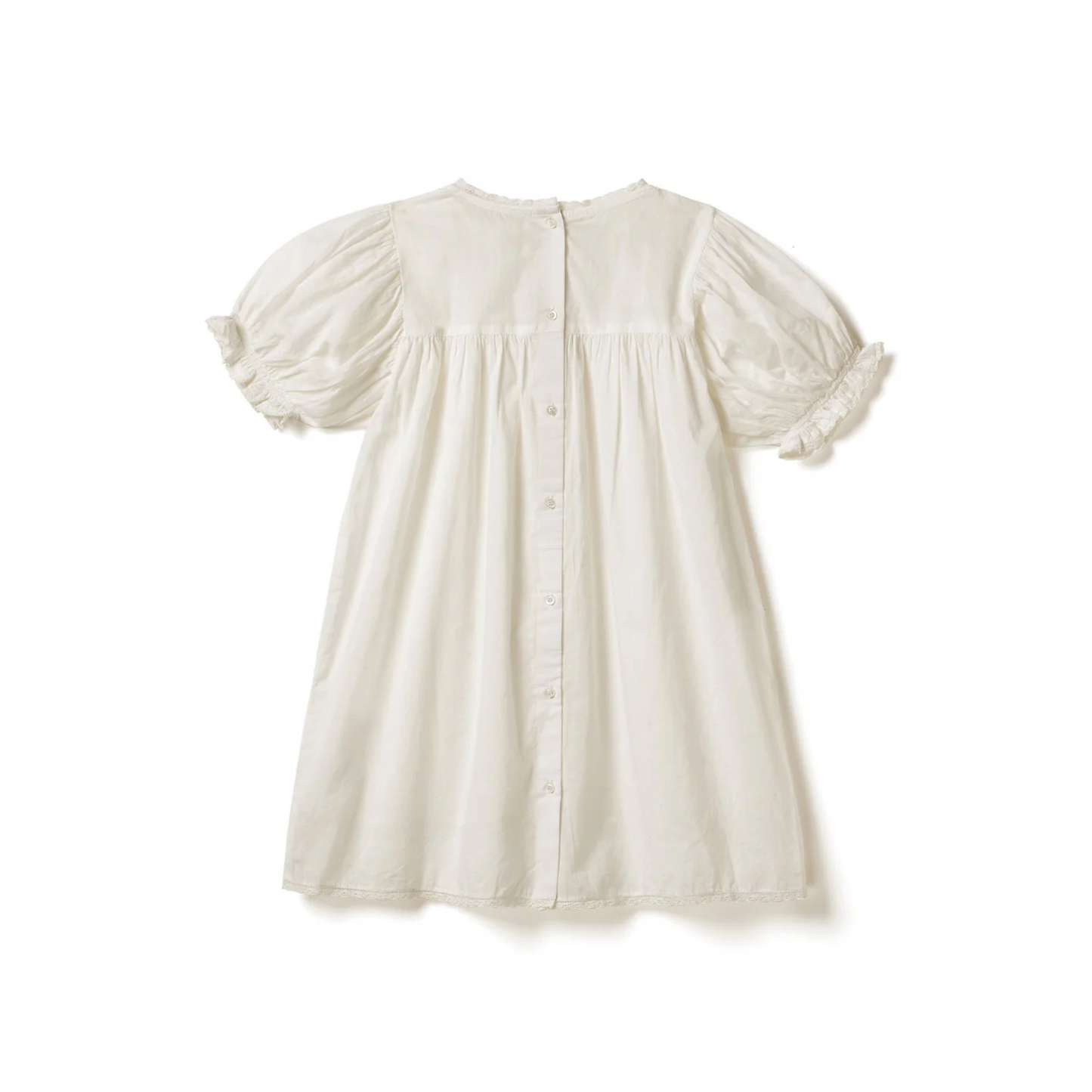 Puff Sleeve Lace Dress - Ecru