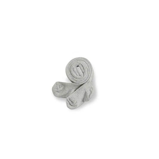 Ribbed Tights - Silver Grey Marl
