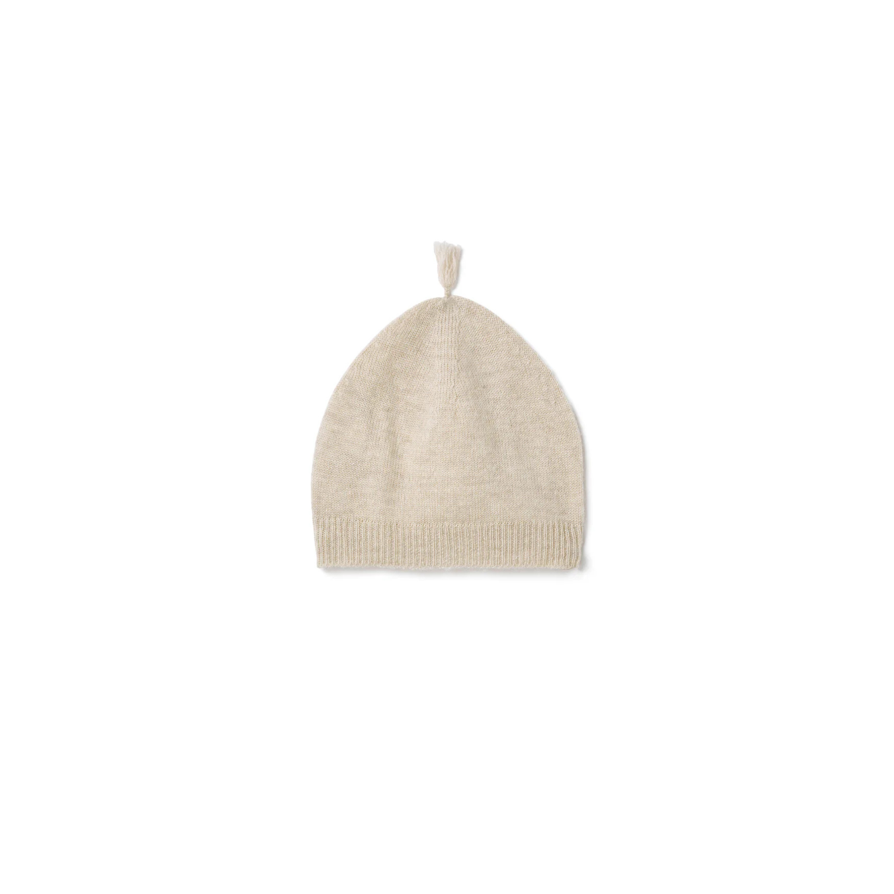 Oatmeal Marl Tassel Hat Luxury Baby Accessories Belle Enfant