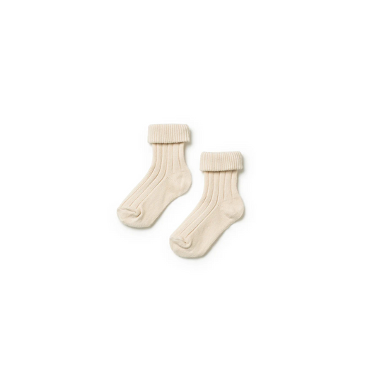 Turn Top Socks - Ecru