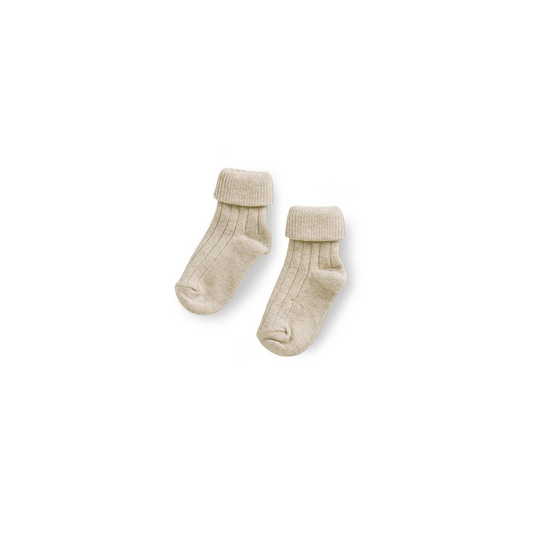 Turn Top Socks - Oatmeal Marl
