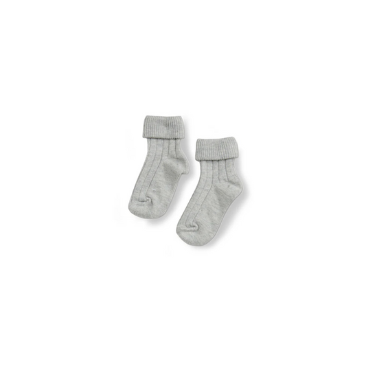 Turn Top Socks - Silver Grey Marl