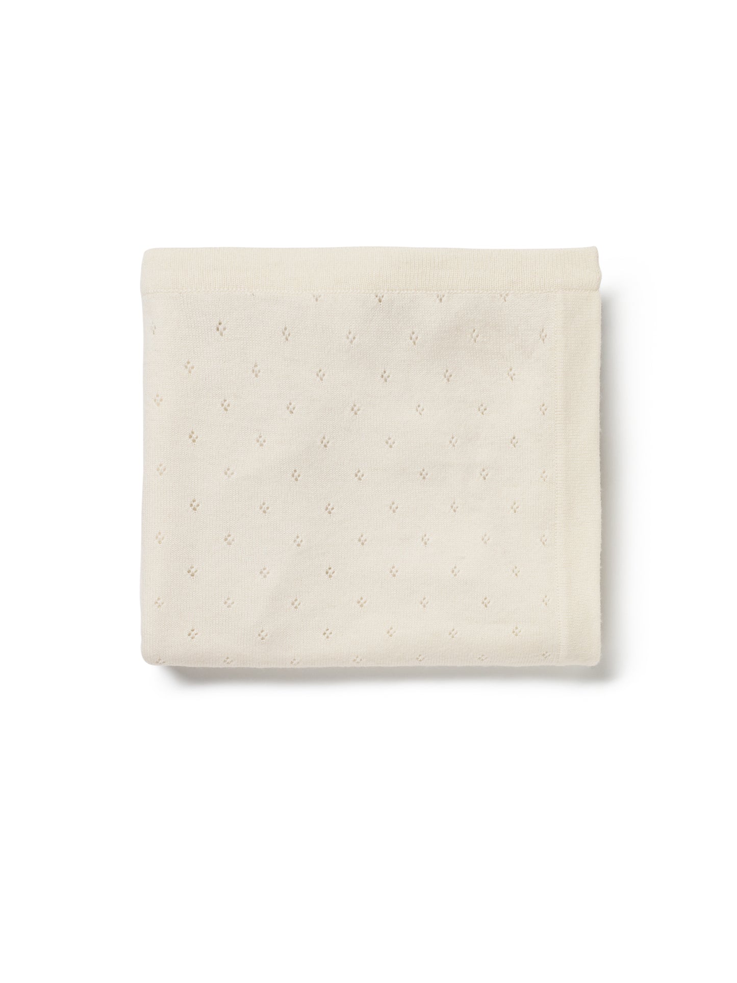 Merino Cashmere Pointelle Blanket in Snow White