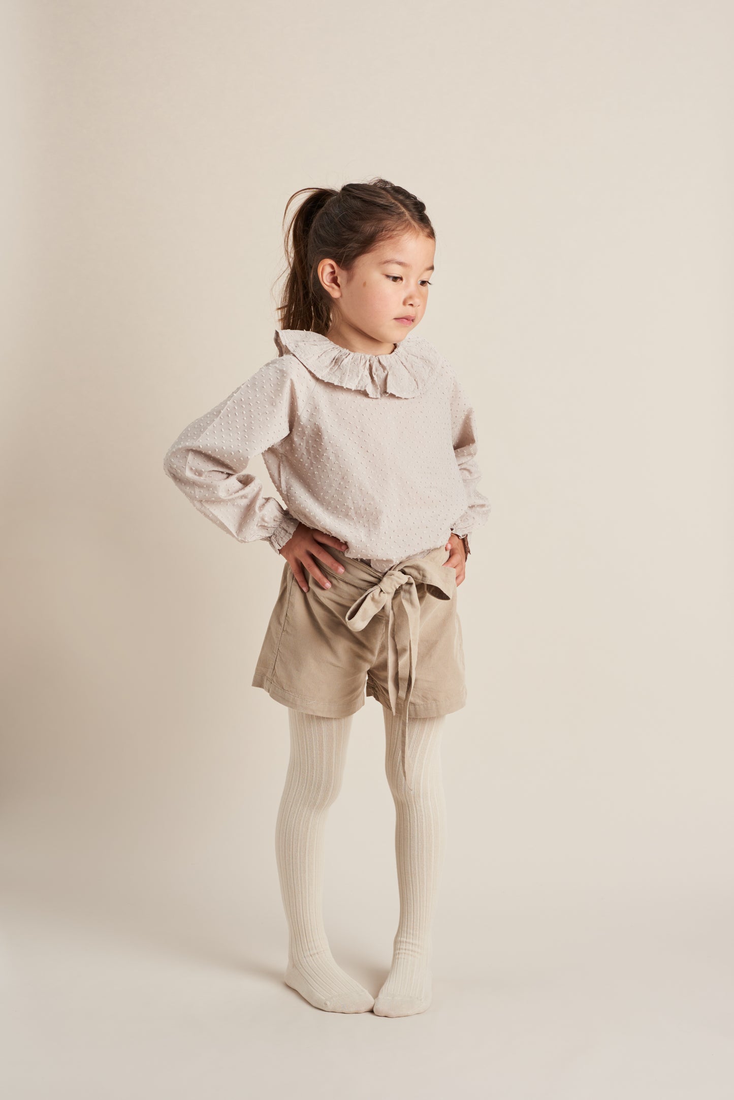 Plumeti Frill Blouse - Flax