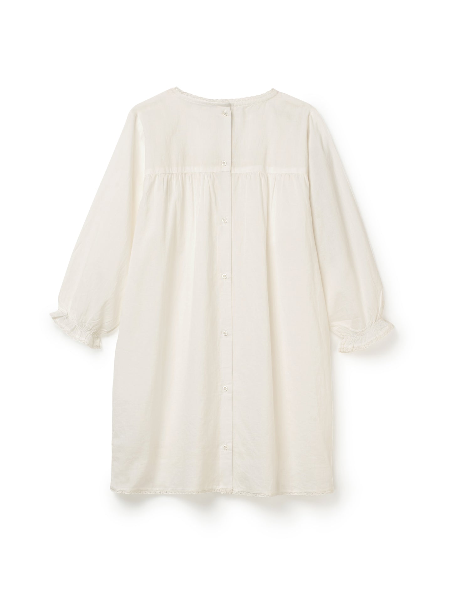 Lace and Embroidery Dress - Ecru