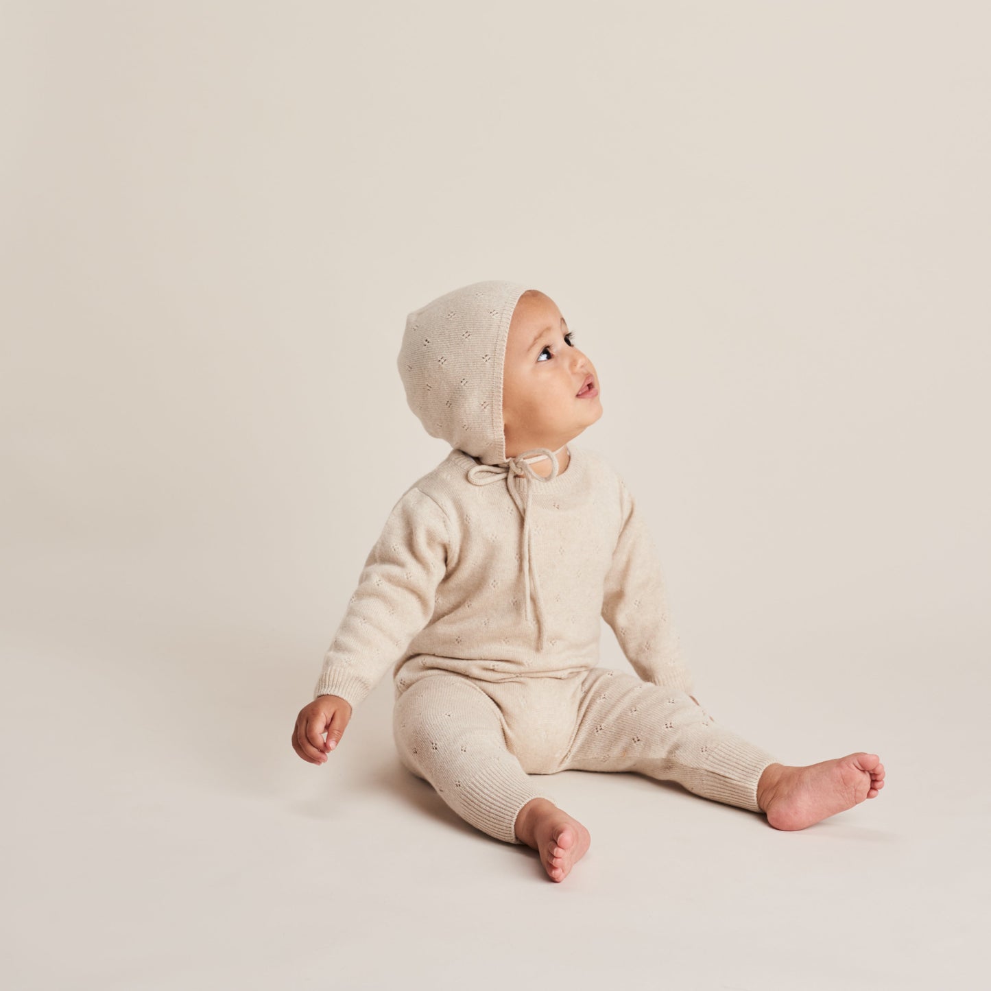 Pointelle Romper - Oatmeal Marl