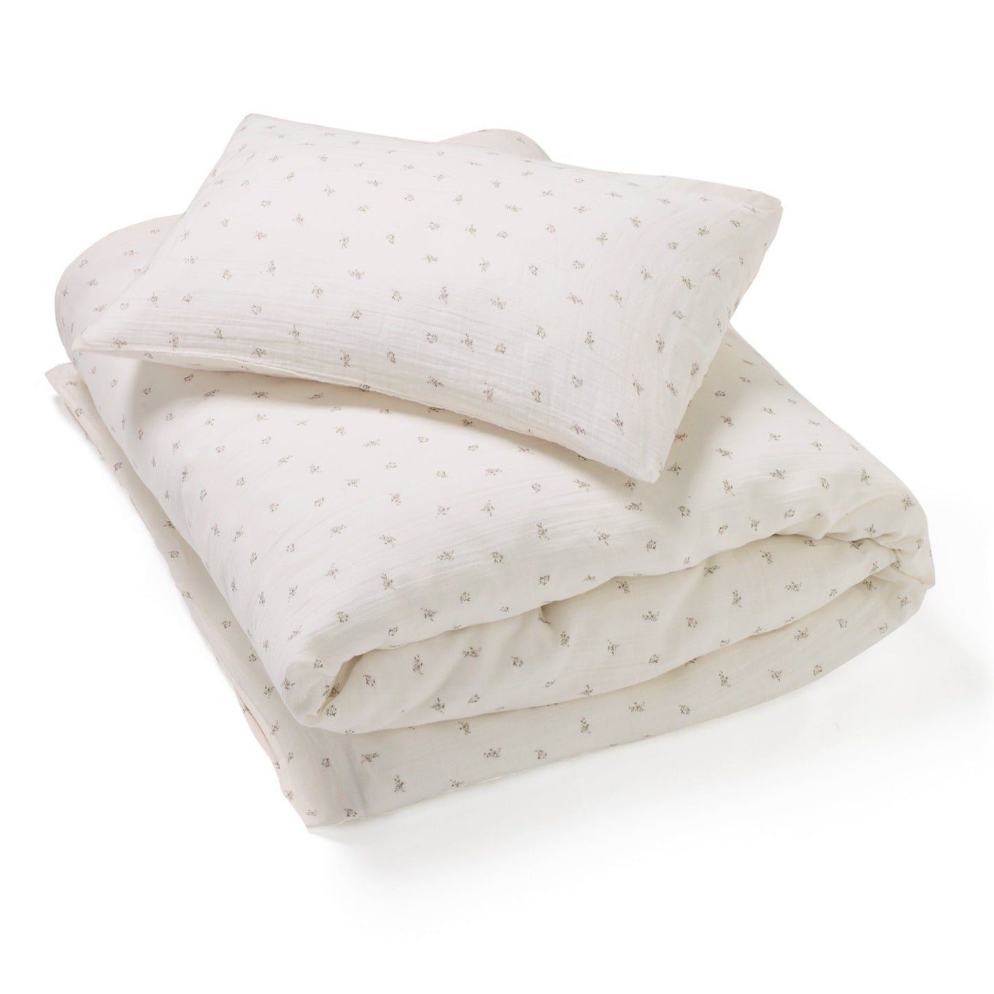 100% cotton muslin childrens bedding set in rose print