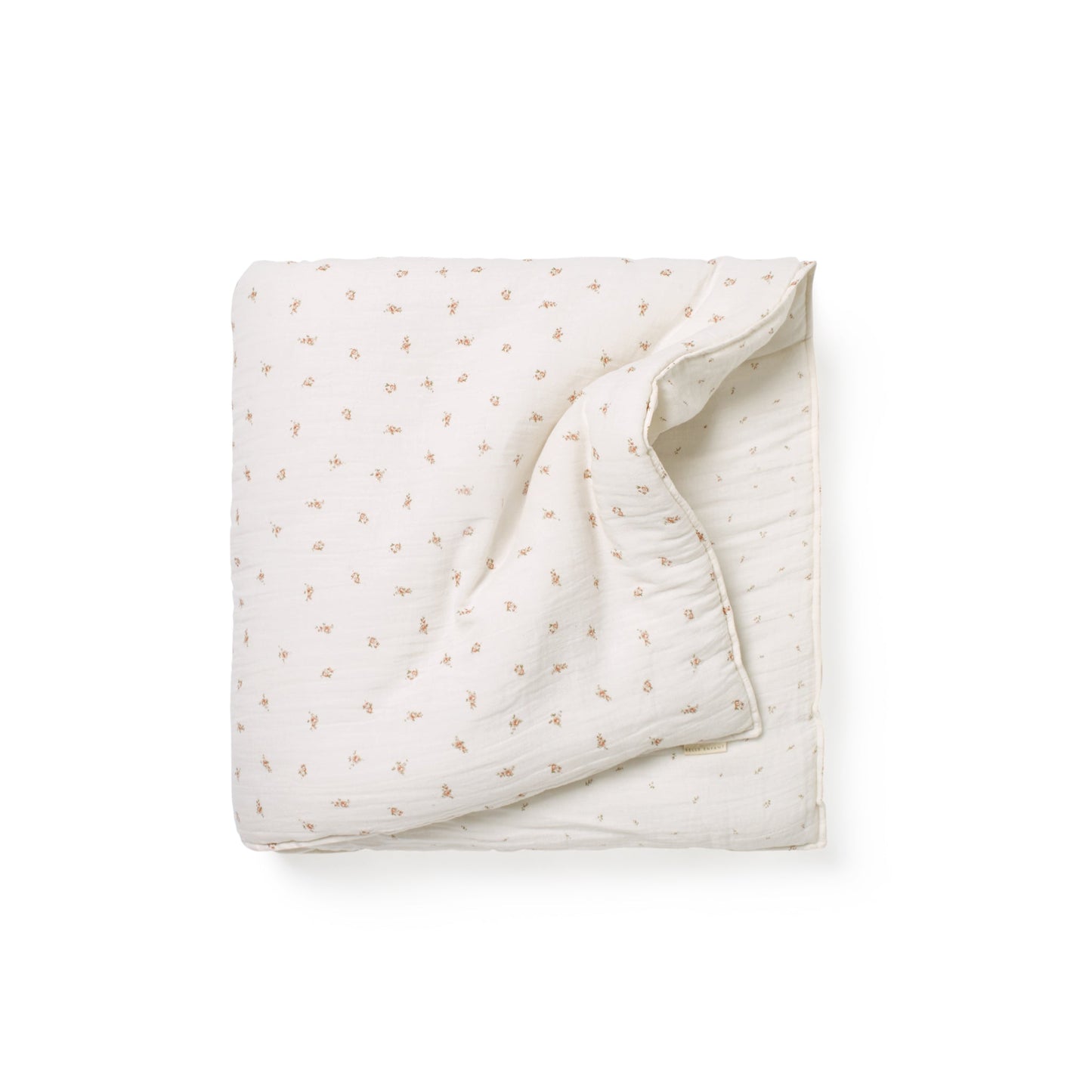 100% cotton muslin baby blanket in delicate pink rose print