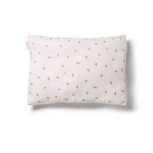 100% cotton muslin reversible baby pillow in floral print