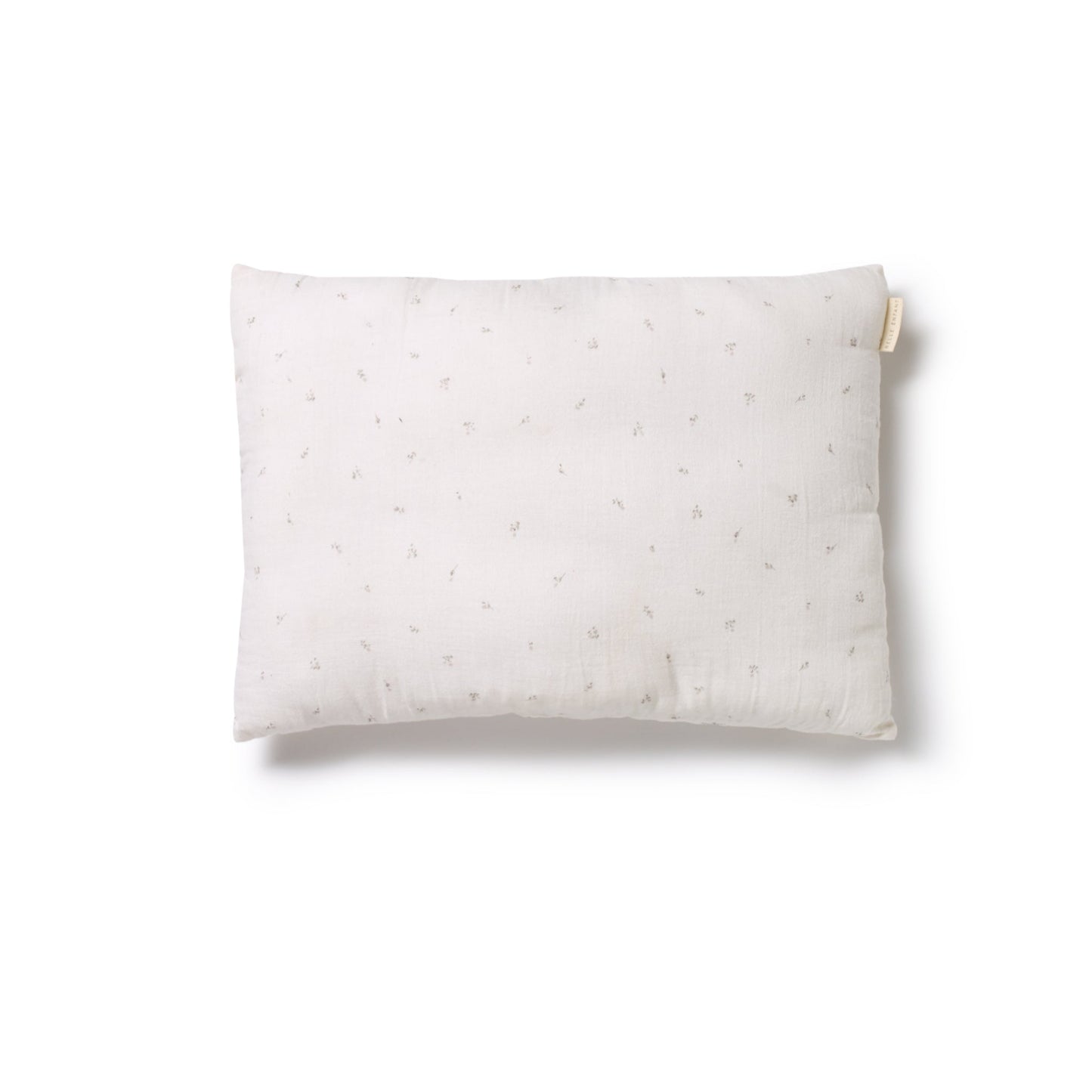 100% Cotton Muslin Baby Pillow in Taupe Rose & Taupe Rosebud prints