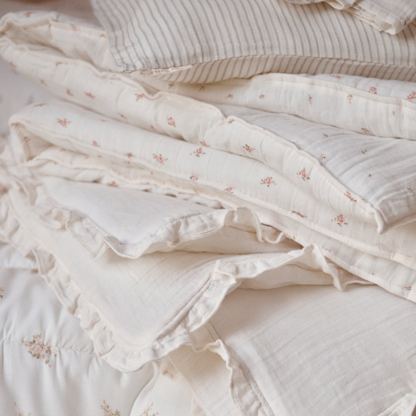 Belle Enfant curated bed linen collection in 100% cotton muslin