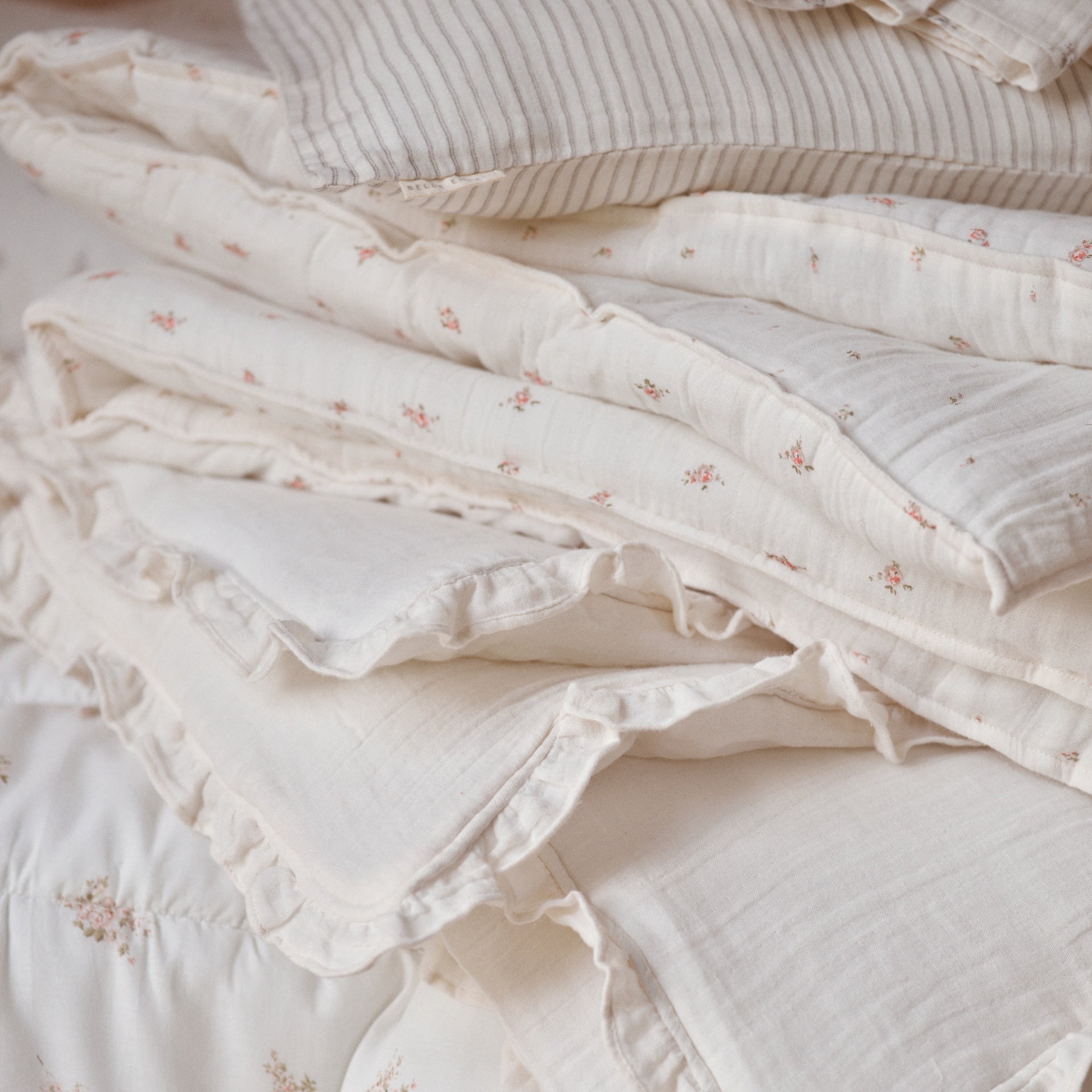 Belle Enfant curated bed linen collection in 100% cotton muslin