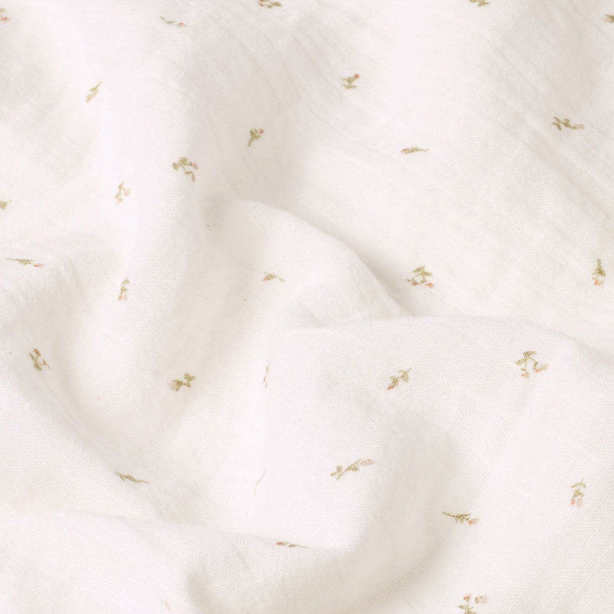 Belle Enfant pretty floral print on cream 100% cotton muslin