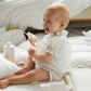 Lace Trimmed Blouse & Bloomer Set - Taupe Rose
