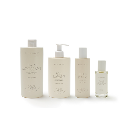 Belle Enfant Beauté Bath & Body Collection. Vegan, hypoallergenic, and perfect for sensitive skin.