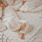 Baby in cashmere set and pink rose bedding