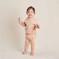 Funnel Sweater & Footless Leggings Set - Peach