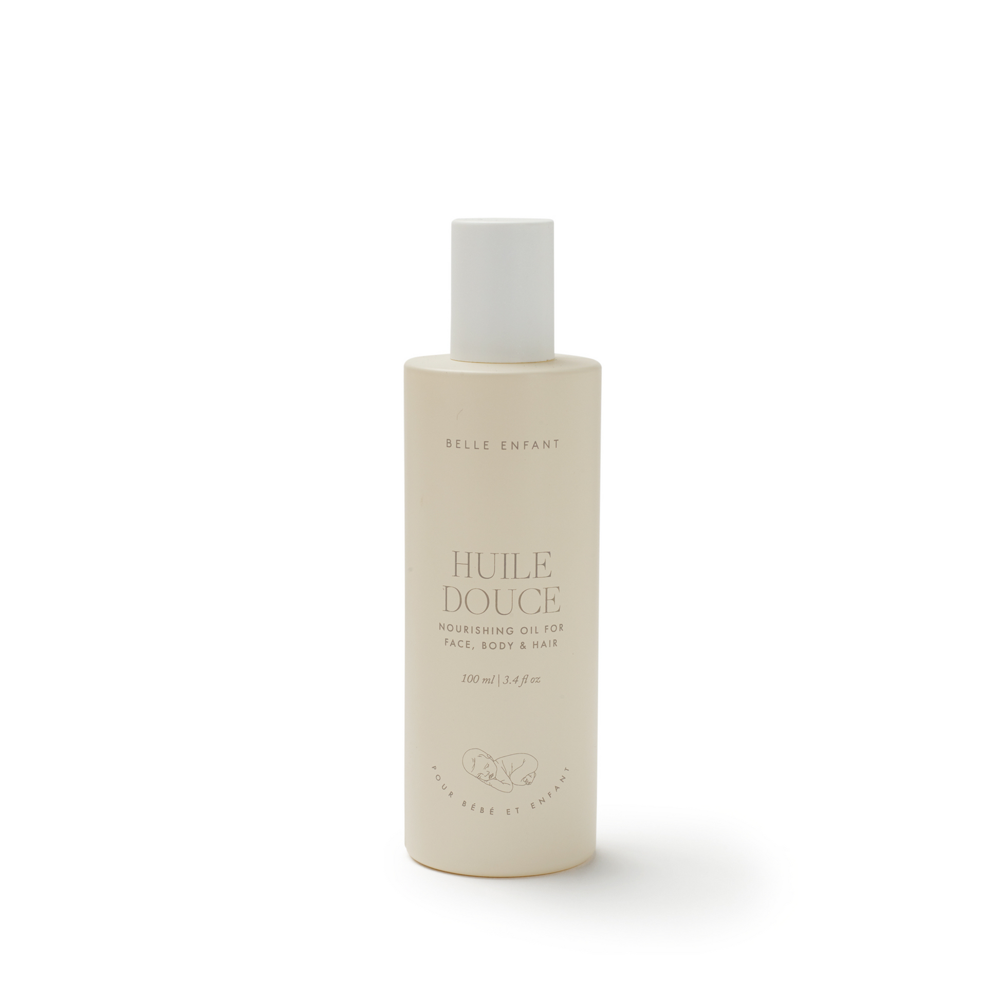 Nourishing Belle Enfant Baby Oil for face, body and hair. Vegan, plant-based, and perfect for timeless elegance.