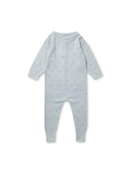 Pointelle Romper - Cloud Blue