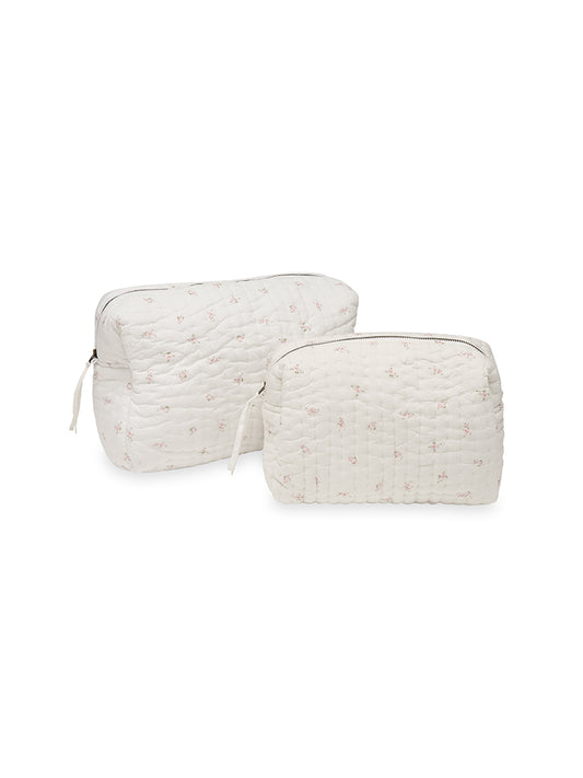 Quilted Toiletry Bag - Pink Rose