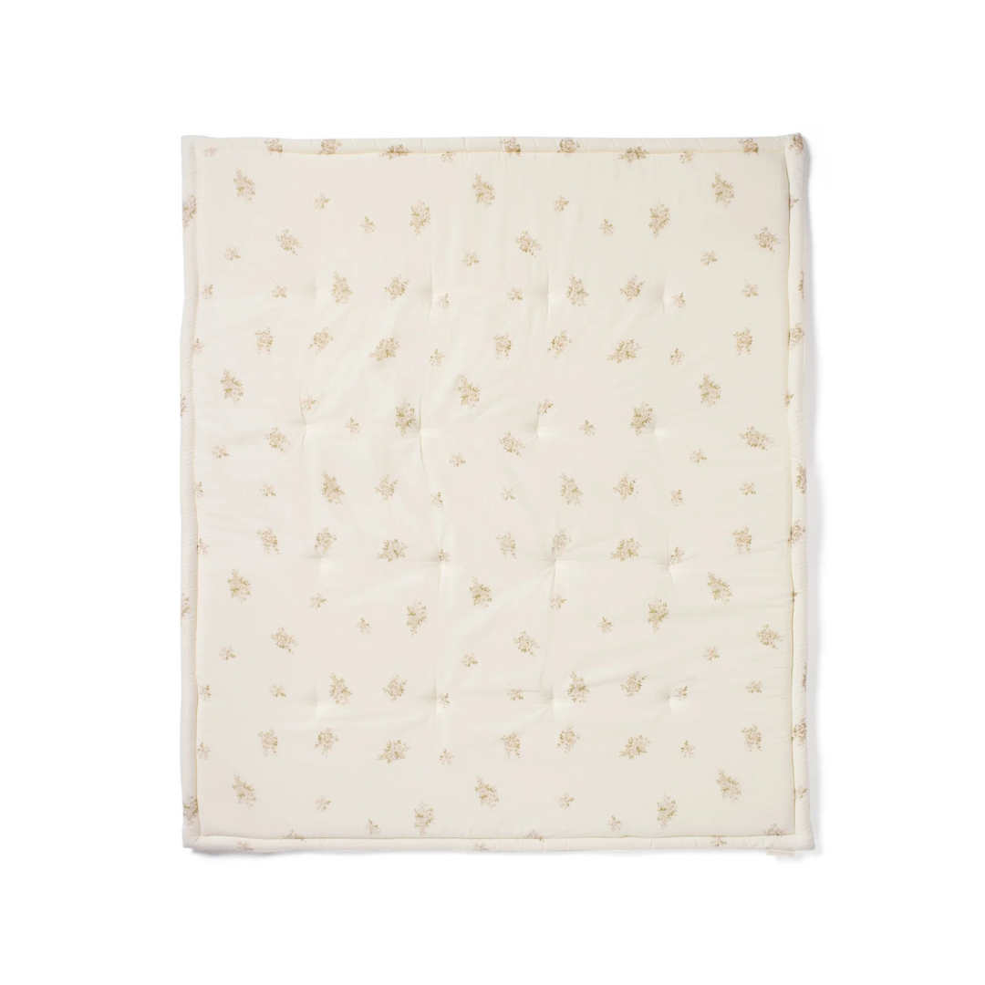 Belle Enfant play mat showing hypoallergenic foam filling and elegant design.