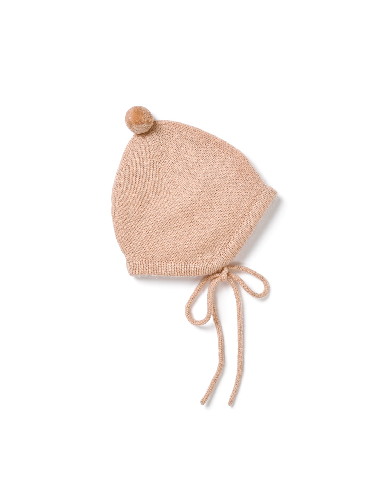 Bonnet with Mini Pompom - Peach