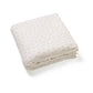 100% cotton muslin baby blanket in delicate pink rose print