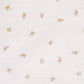 Close-up of the Pink Rose print on the 100% cotton muslin fitted cot sheet