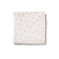 Neatly folded 100% muslin cotton swaddle in delicate pink rose print