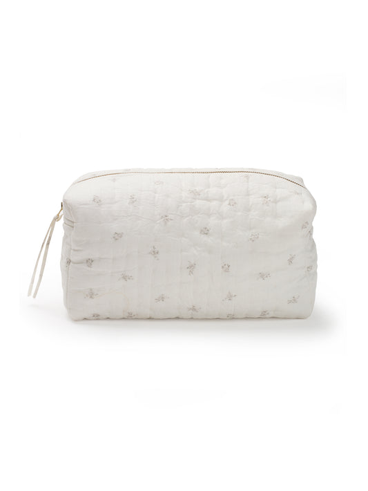 Quilted Toiletry Bag - Taupe Rose