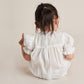Puff Sleeve Lace Romper - Ecru